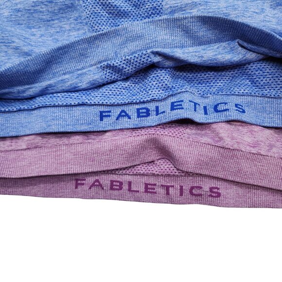 Fabletics Womens Strappy Sports Bras 2-Pack Medium Blue & Purple 28" - Picture 3 of 3